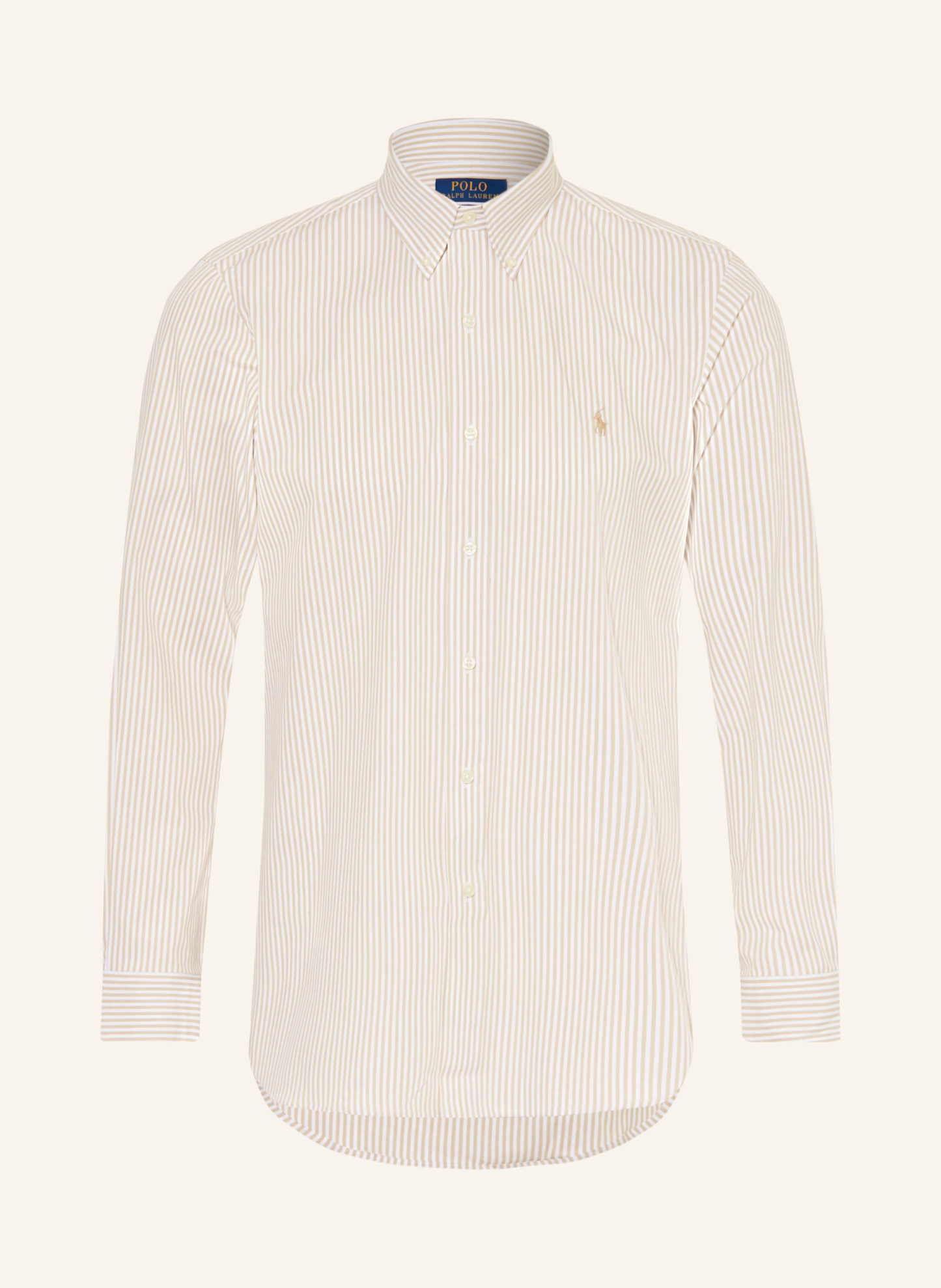 POLO RALPH LAUREN Hemd Custom Fit – BEIGE / WEISS (1)