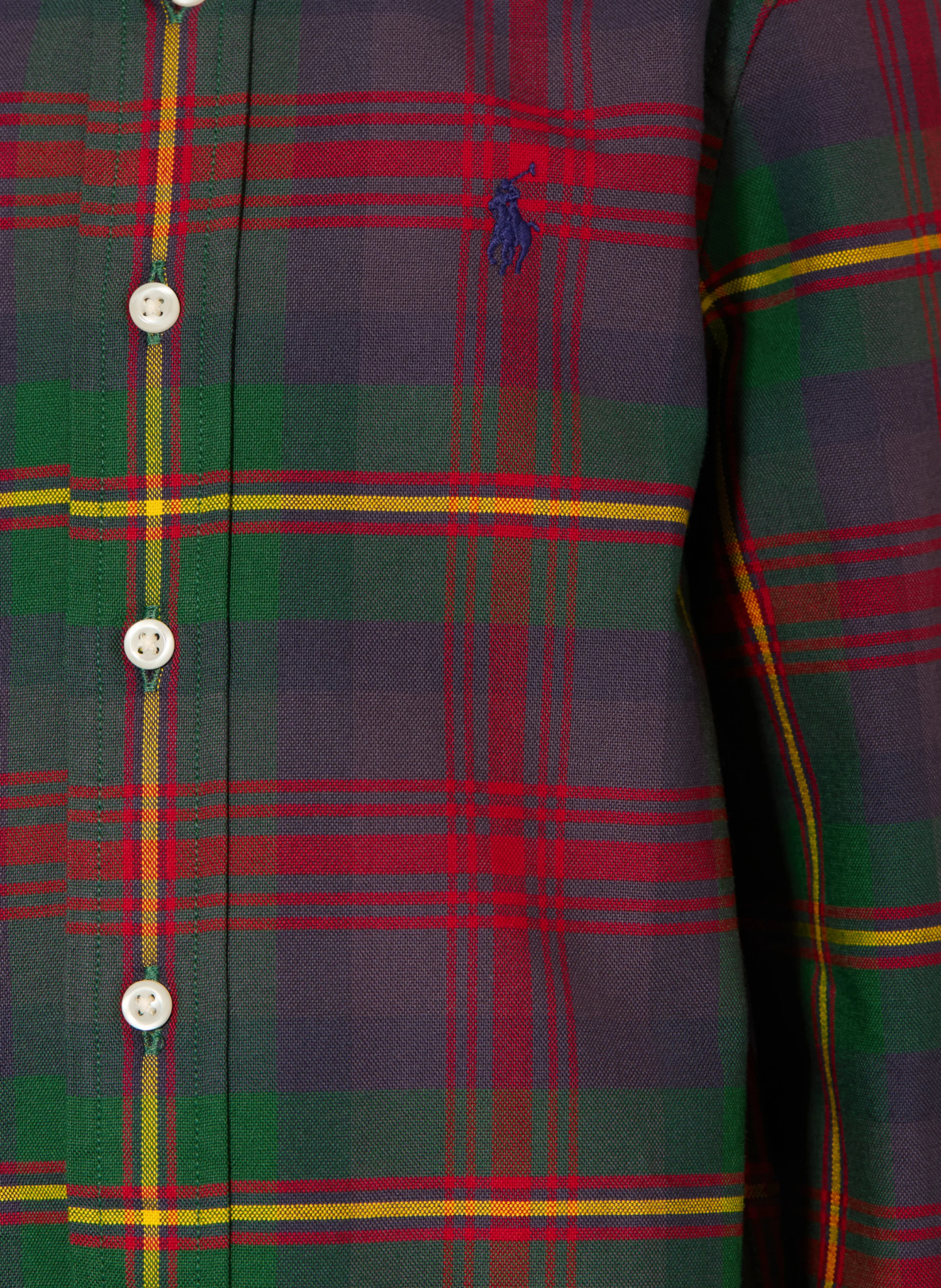 POLO RALPH LAUREN Oxfordhemd – DUNKELGRÜN / DUNKELROT / GELB