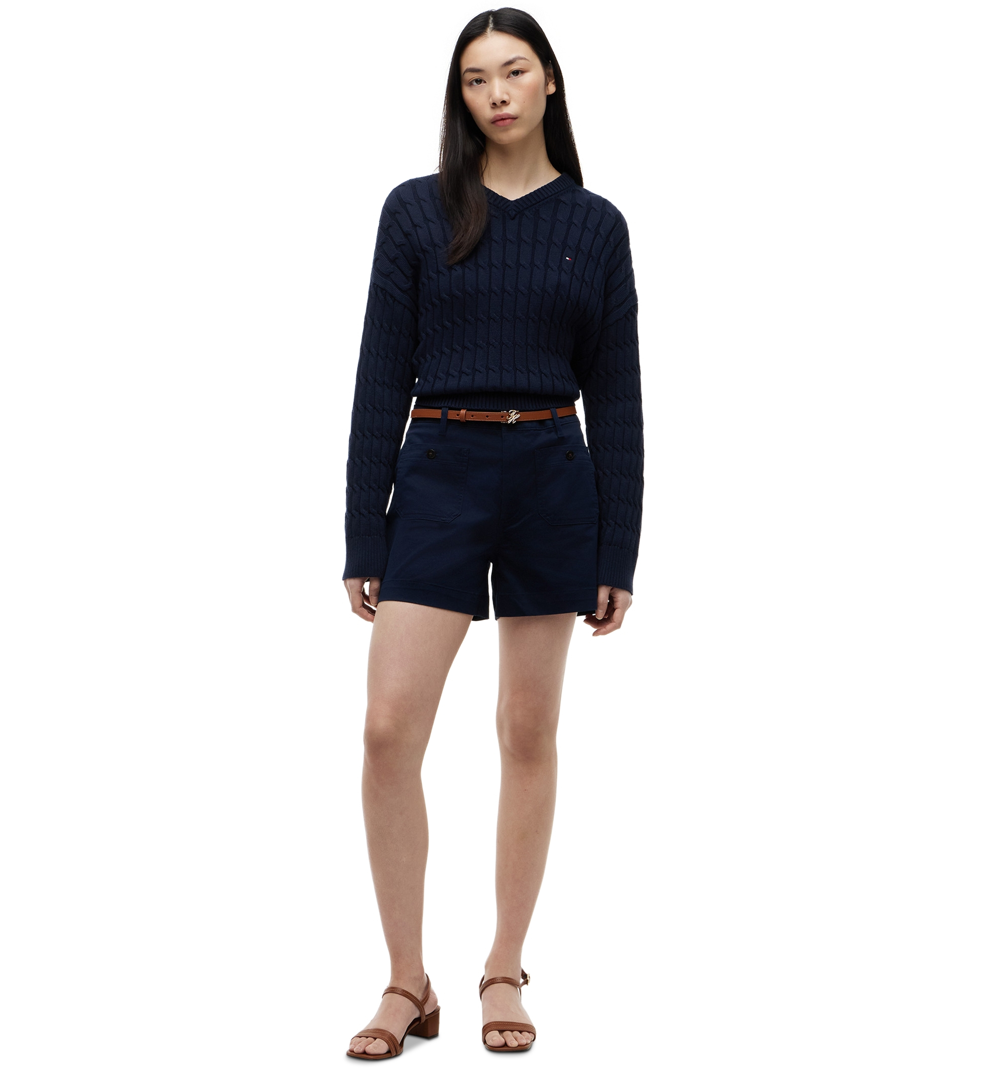 Tommy Hilfiger Women's Twill Patch Pocket Shorts - Dark Night Navy