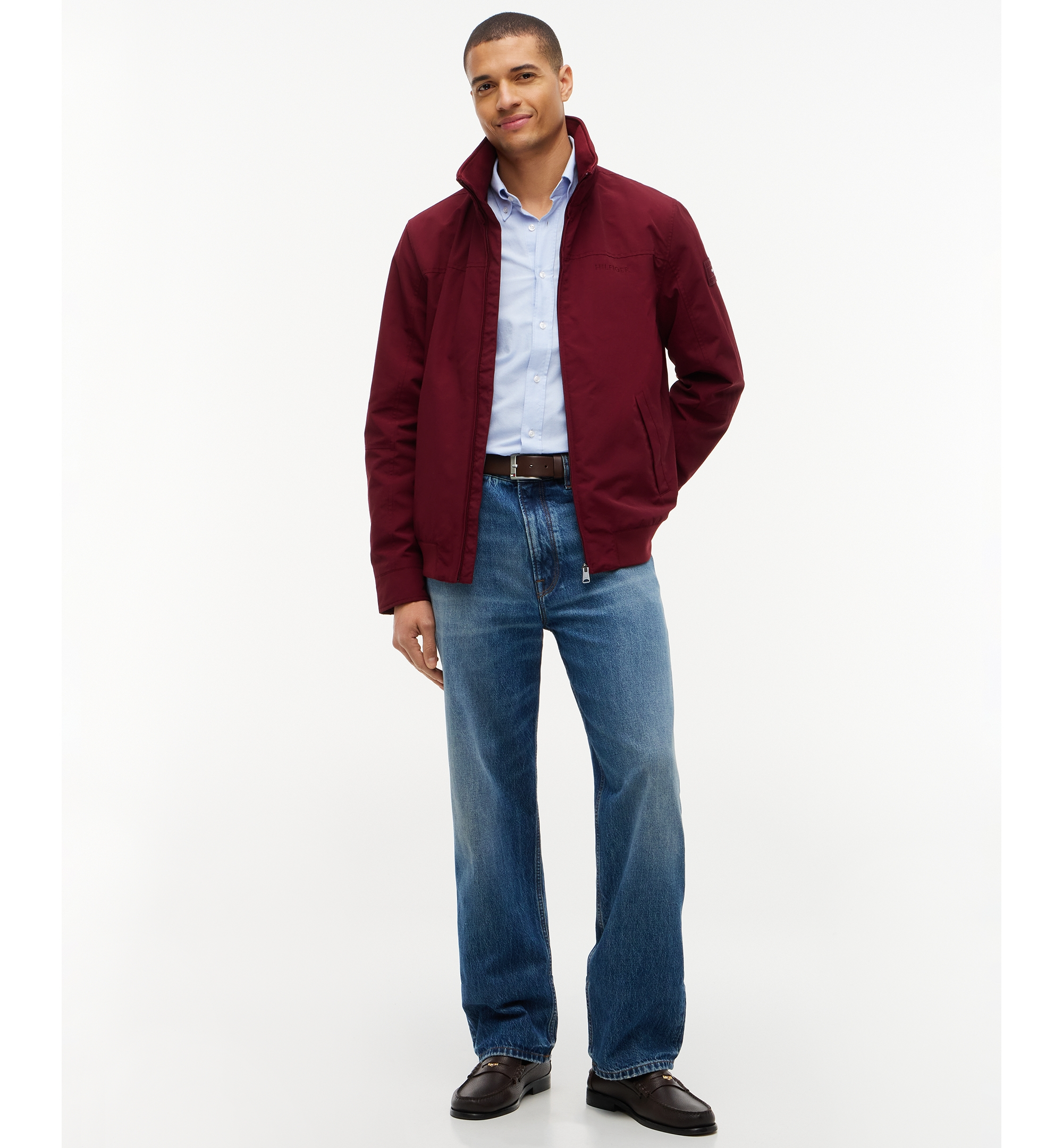 Tommy Hilfiger Men's Regatta Water Resistant Jacket - Burgundy