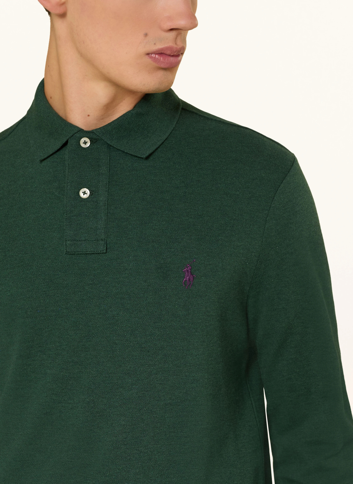 POLO RALPH LAUREN Piqué-Poloshirt Custom Slim Fit – DUNKELGRÜN