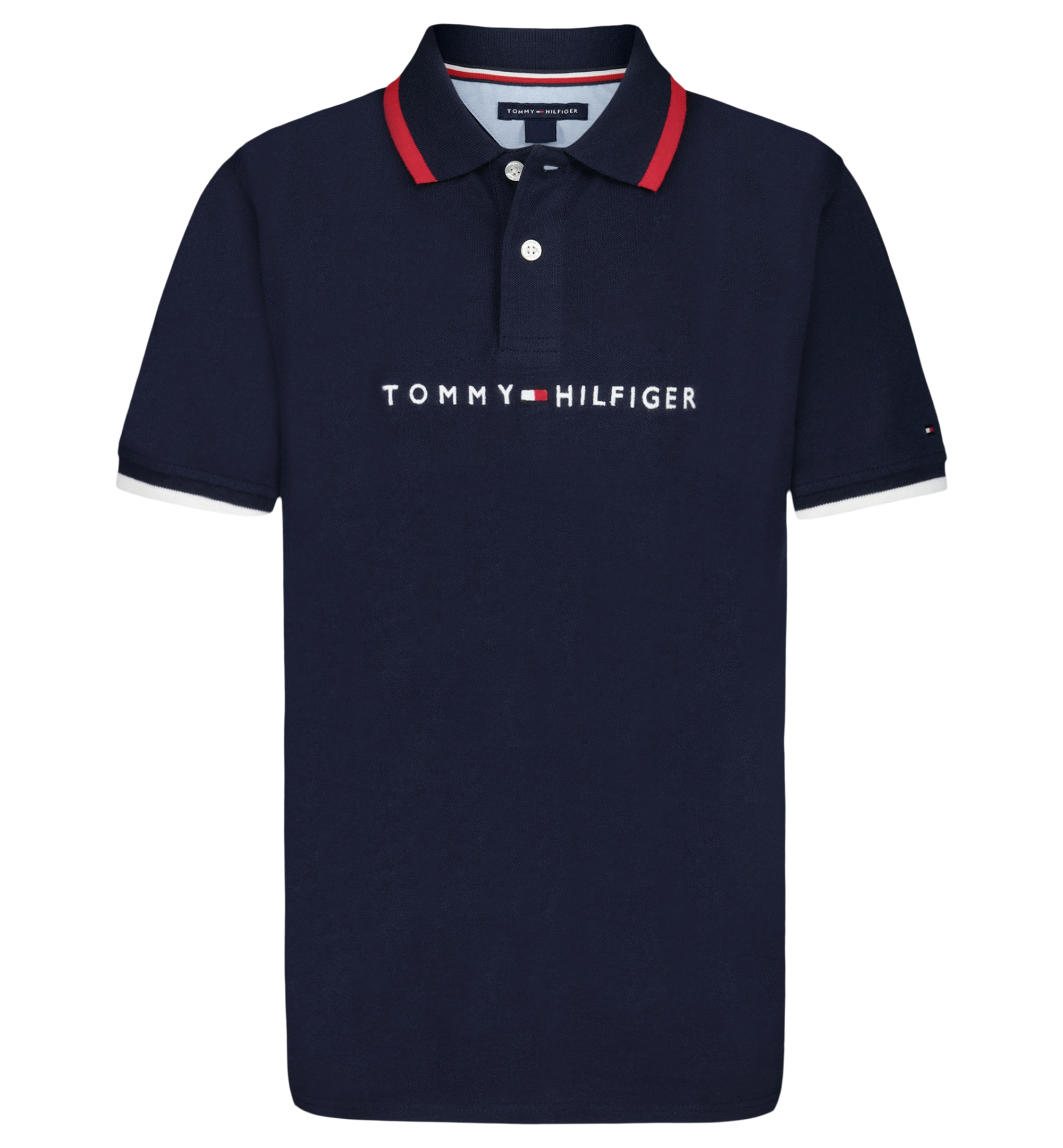 Tommy Hilfiger Boys' 8-20 Tomas Short-Sleeve Tipped Polo Shirt - Navy Blazer