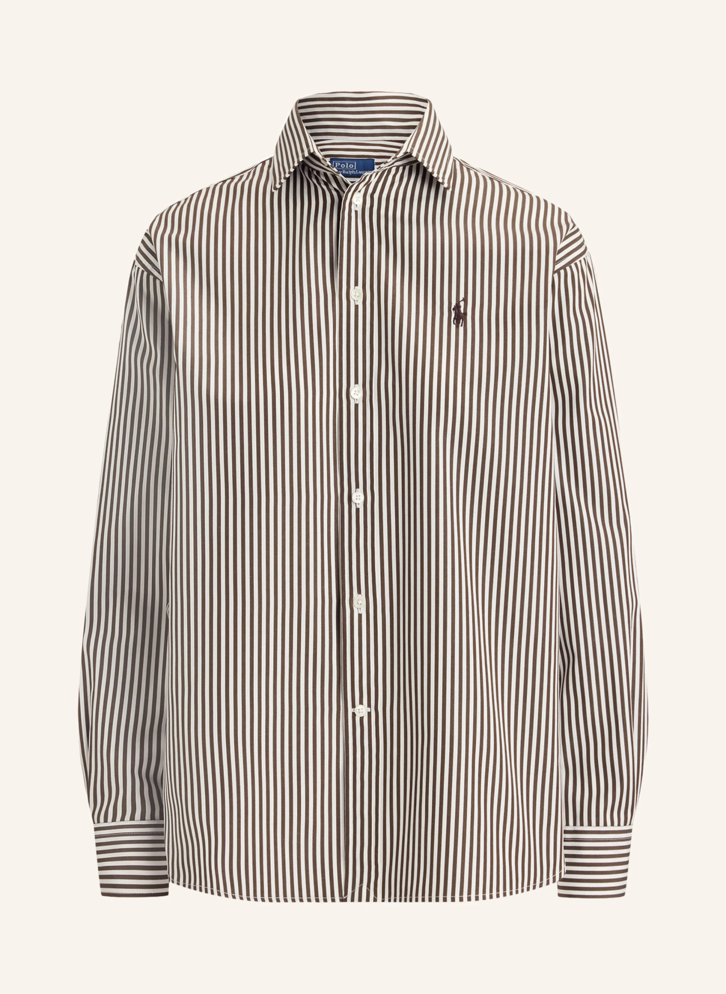 POLO RALPH LAUREN Hemdbluse – DUNKELBRAUN / WEISS