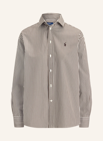 POLO RALPH LAUREN Hemdbluse – DUNKELBRAUN / WEISS