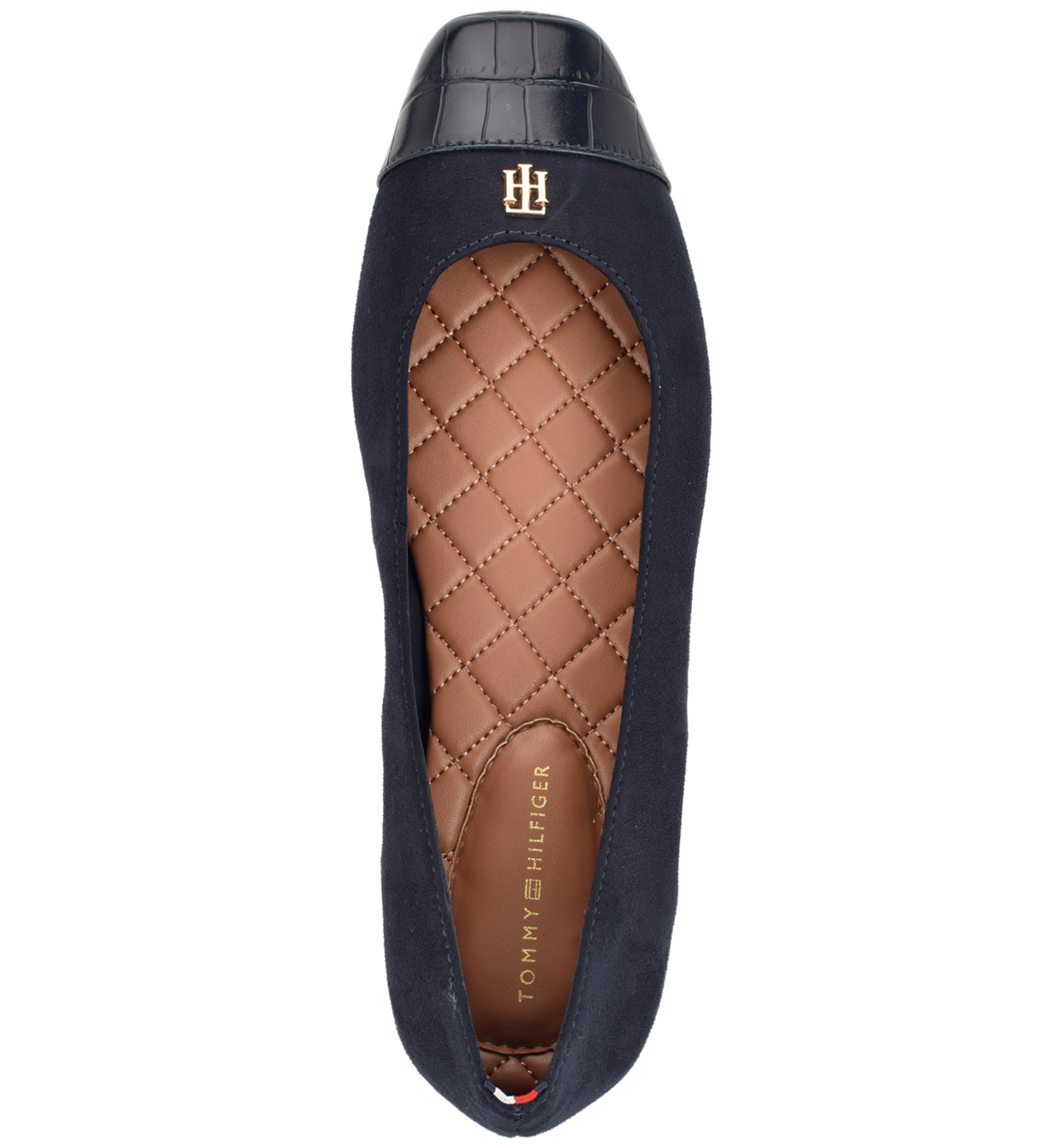 Tommy Hilfiger Women's Bekim Cap Toe Ballet Flats - Dark Blue Croco