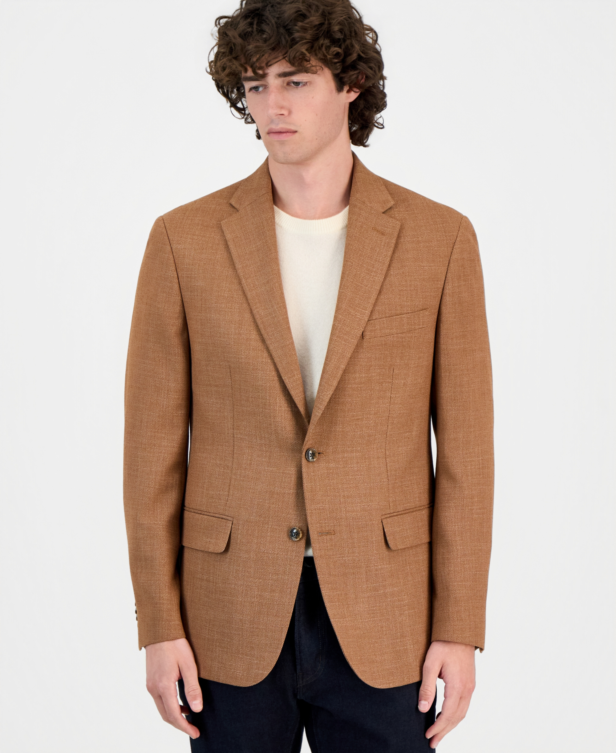 Tommy Hilfiger Men's Modern-Fit Solid Sport Coat - Rust