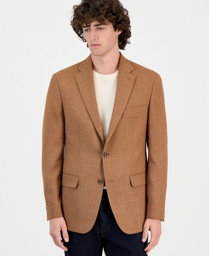 Tommy Hilfiger Men's Modern-Fit Solid Sport Coat - Rust
