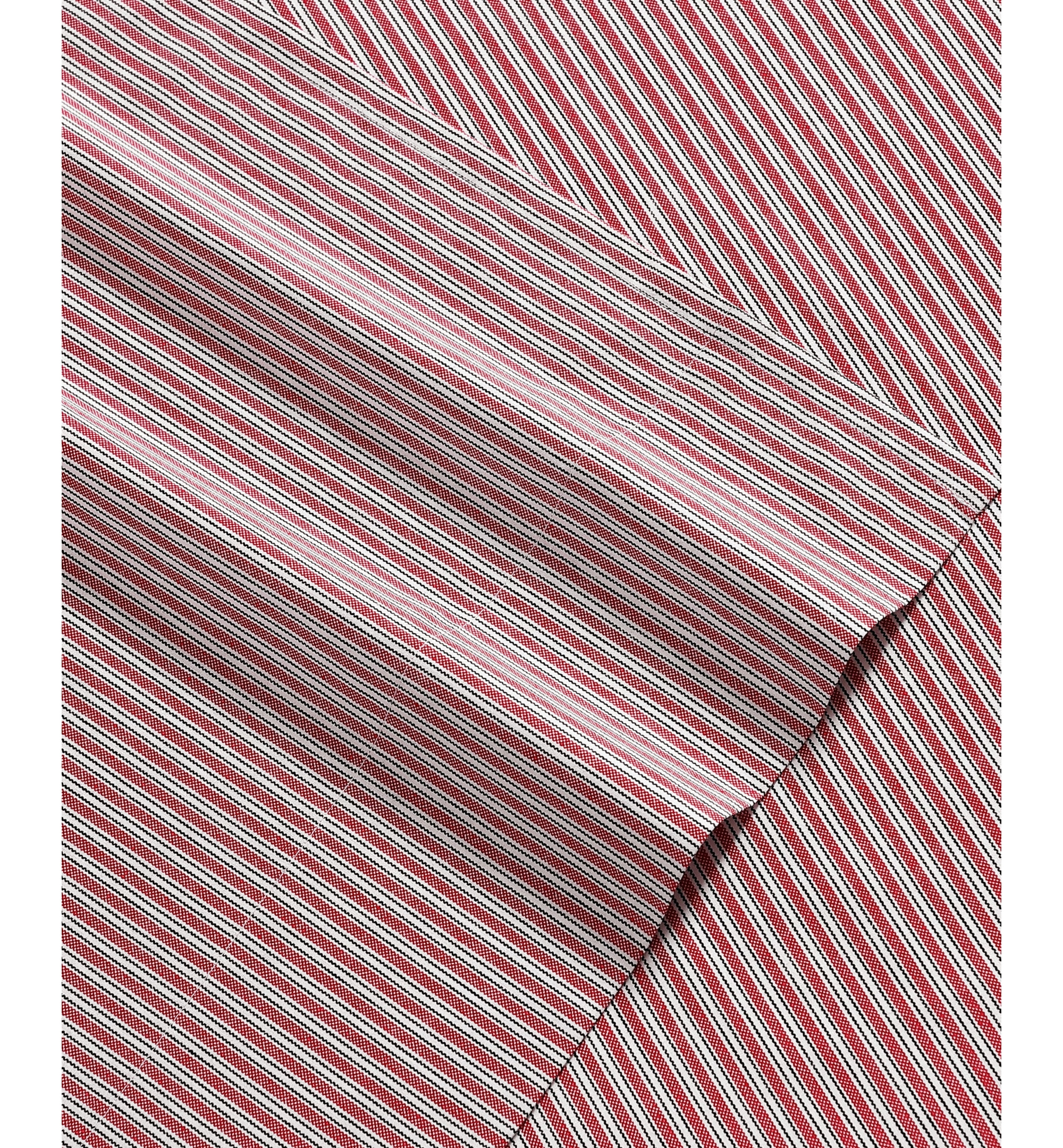 Tommy Hilfiger Printed 200-Thread Count Cotton Percale Sheet Set - Highland Ticking Stripe Red