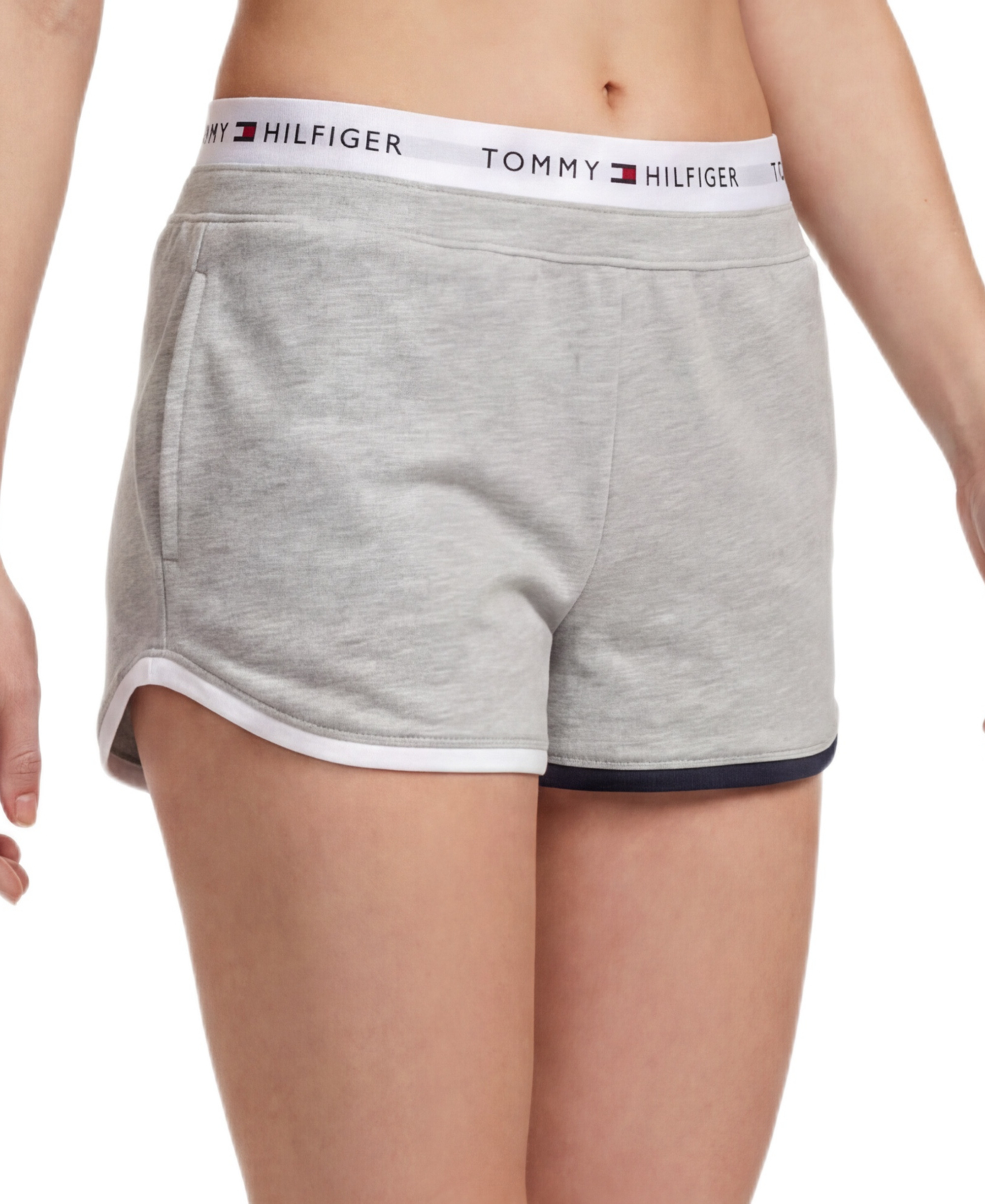 Tommy Hilfiger Women's Mid-Rise French Terry Boxer Shorts, 3" Inseam - Heather Grey