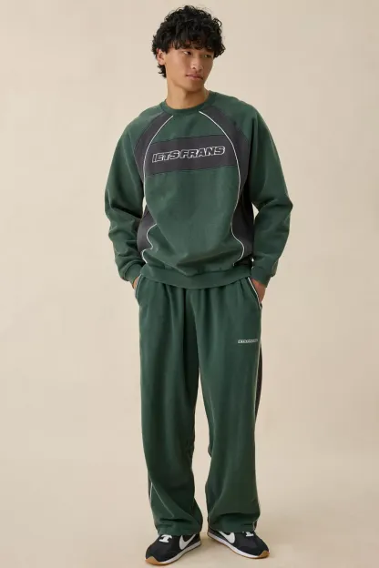 iets frans… Logo Paneled Crew Neck Sweatshirt - Green