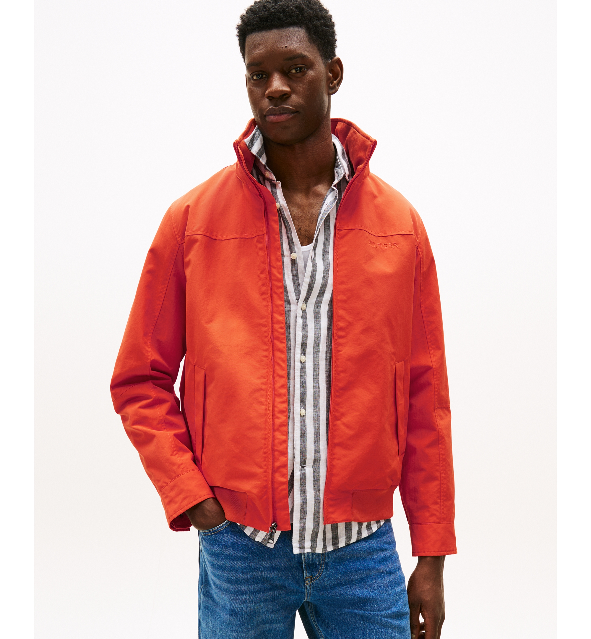 Tommy Hilfiger Men's Regatta Water Resistant Jacket - Brilliant Orange