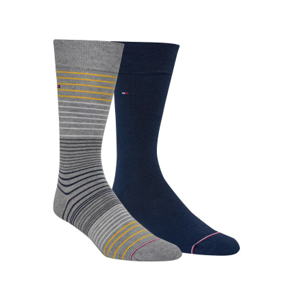 Tommy Hilfiger Men's Dress Crew Socks, 2-Pack - Gray/Black