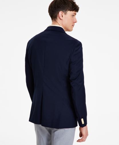 Tommy Hilfiger Men's Modern-Fit Solid Navy Blazer - Navy