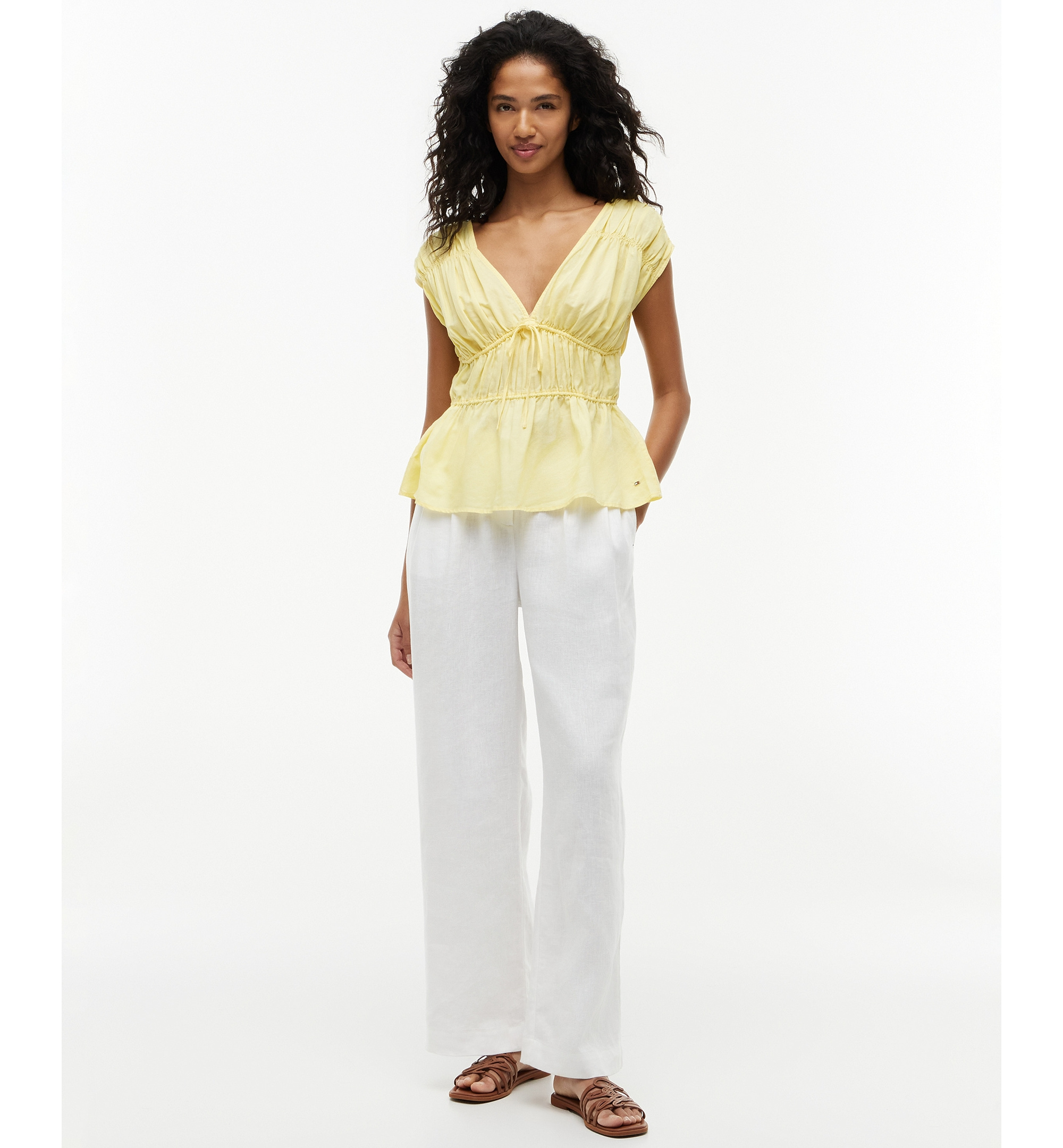 Tommy Hilfiger Women's Sleeveless V-Neck Top - Citronella