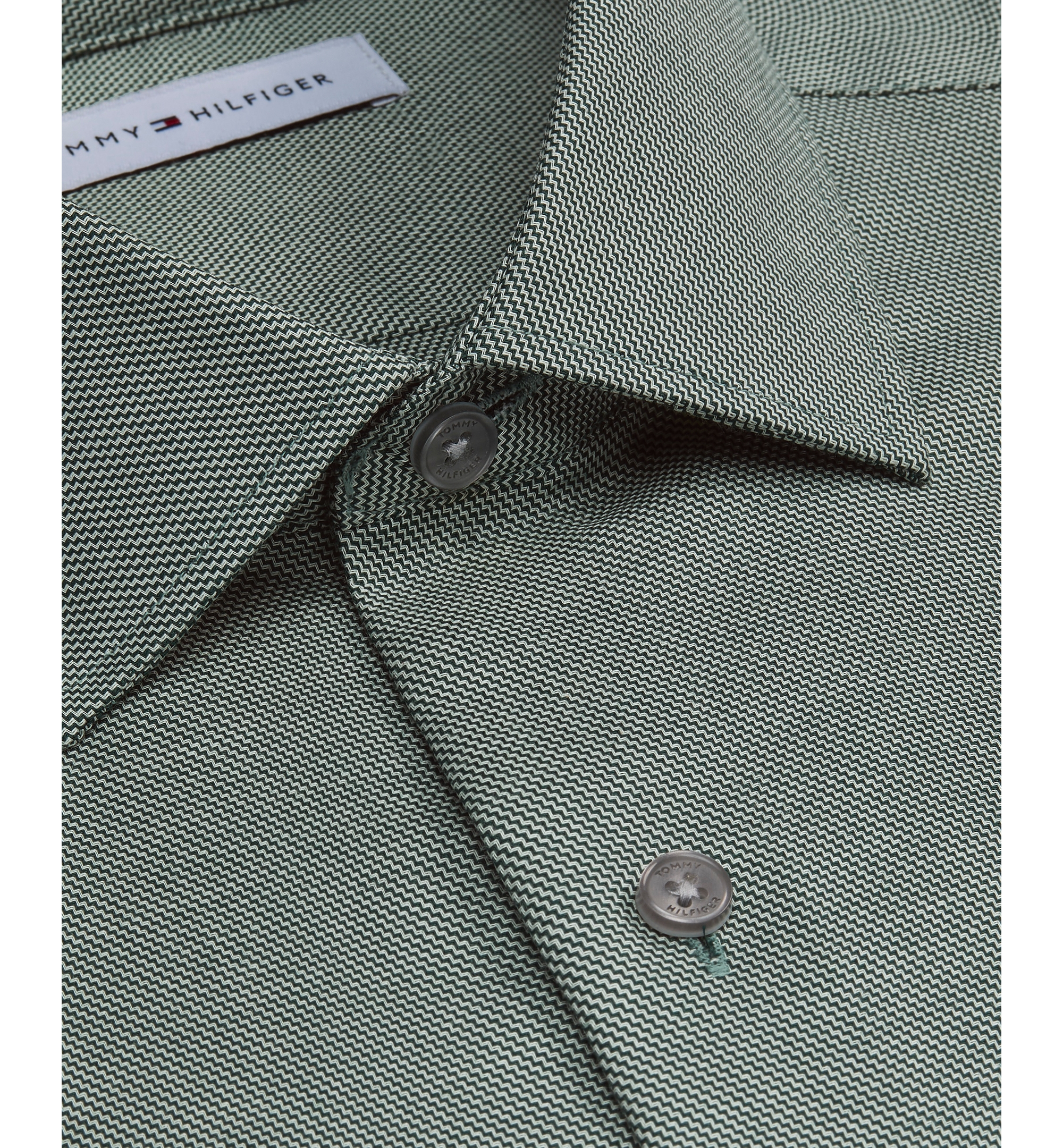 Tommy Hilfiger Men's TH Flex Twill Slim-Fit Dress Shirt - Green