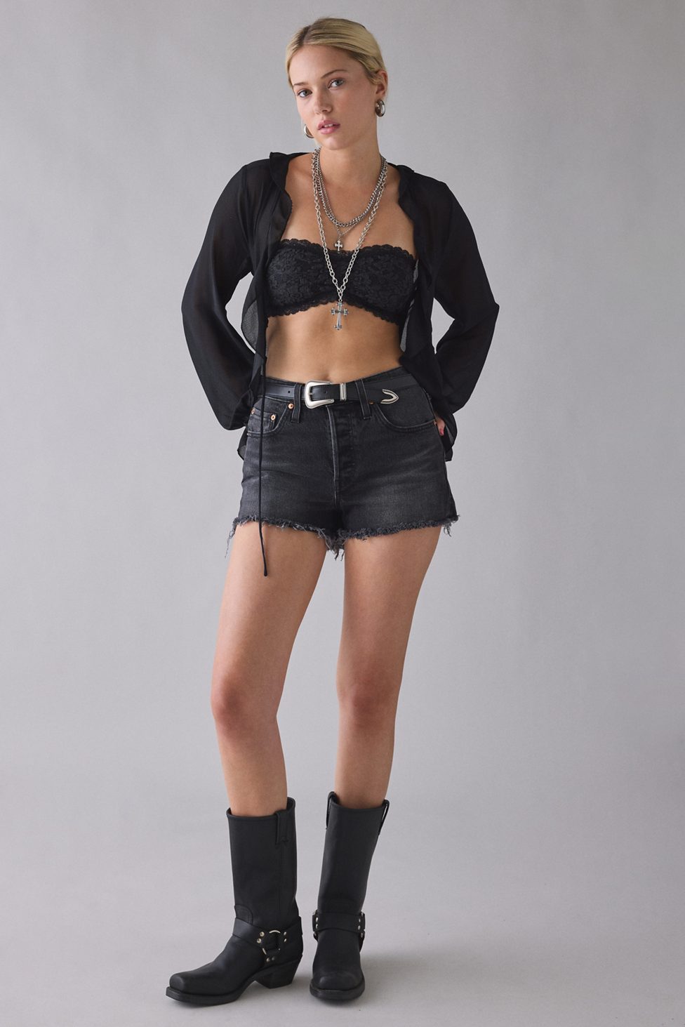 Out From Under Veronica Lace Pinch-Front Bandeau Bralette - Black