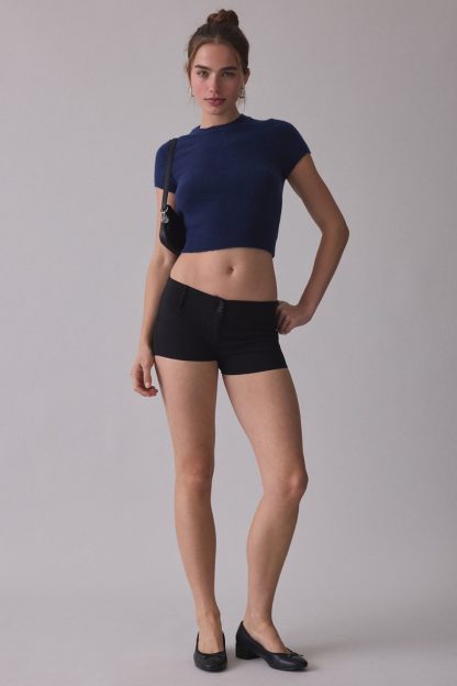 BDG So Soft Short Sleeve Sweater - Navy