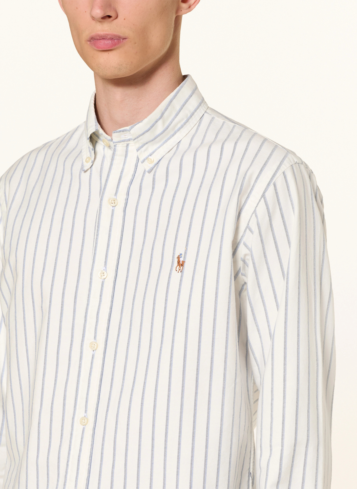 POLO RALPH LAUREN Oxfordhemd Custom Fit – WEISS / BLAU