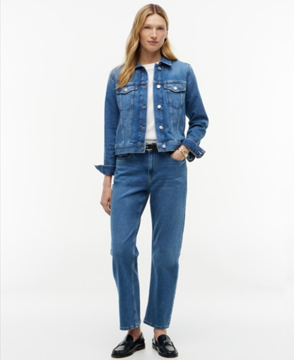 Tommy Hilfiger Women's Slim-Fit Collared Denim Jacket - Nos Mid Blue