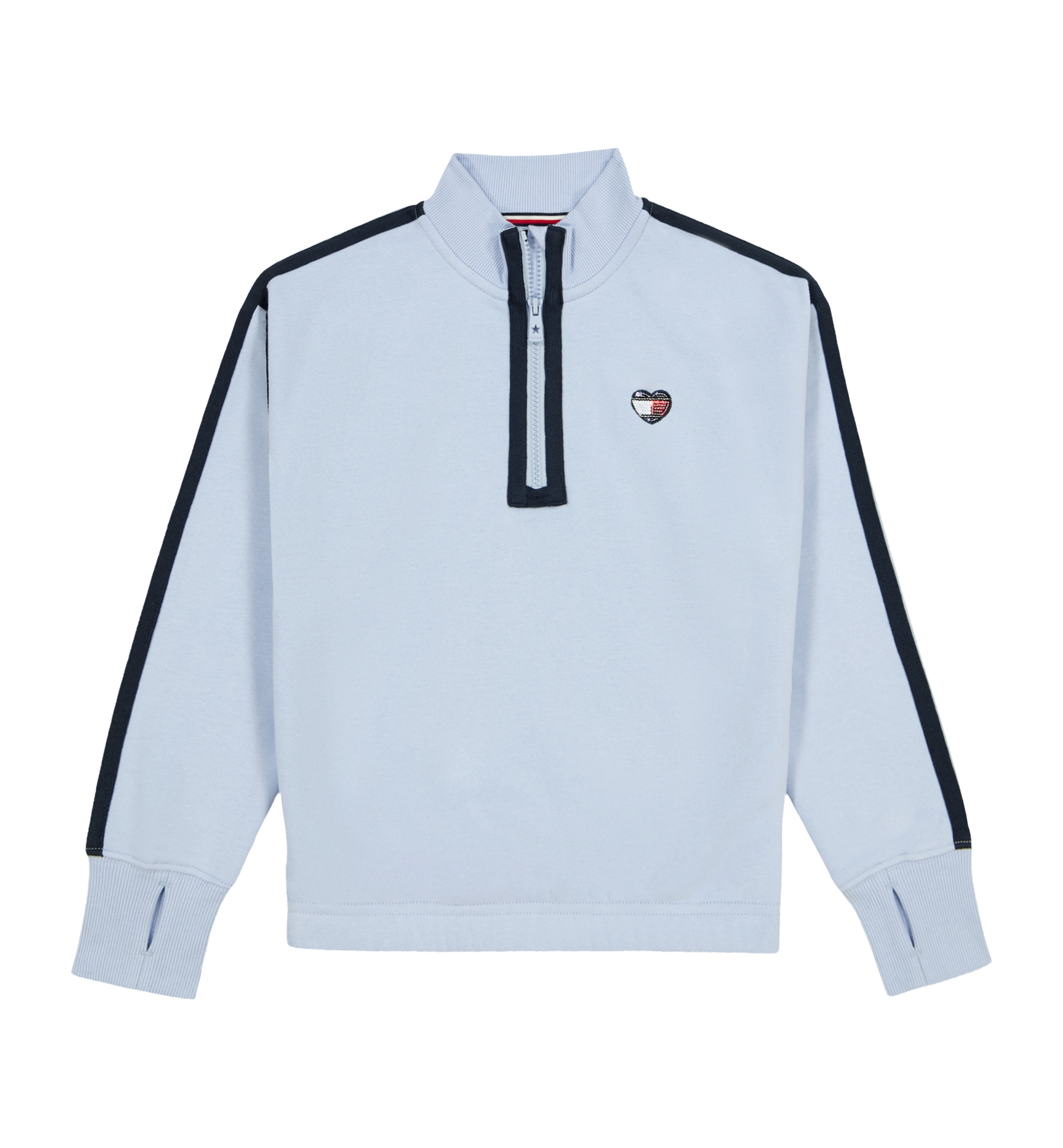 Tommy Hilfiger Girls' 7-16 Fleece Quarter-Zip Sweatshirt - Kentucky Blue