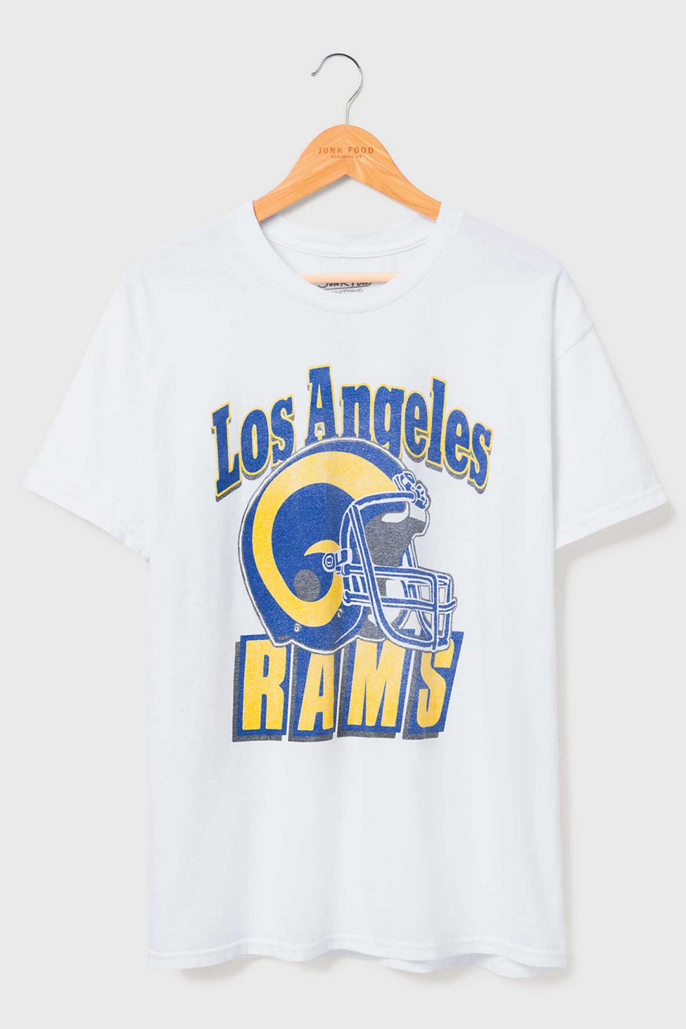 Junk Food NFL Throwback Helmet Flea Market Tee - Los Angeles Rams