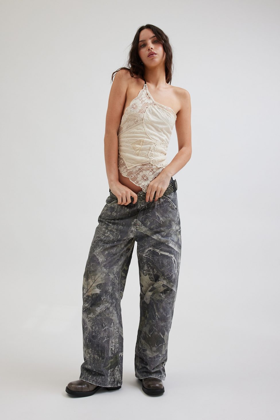 BDG Jaya Printed Baggy Pants - Dark Leaf Camo