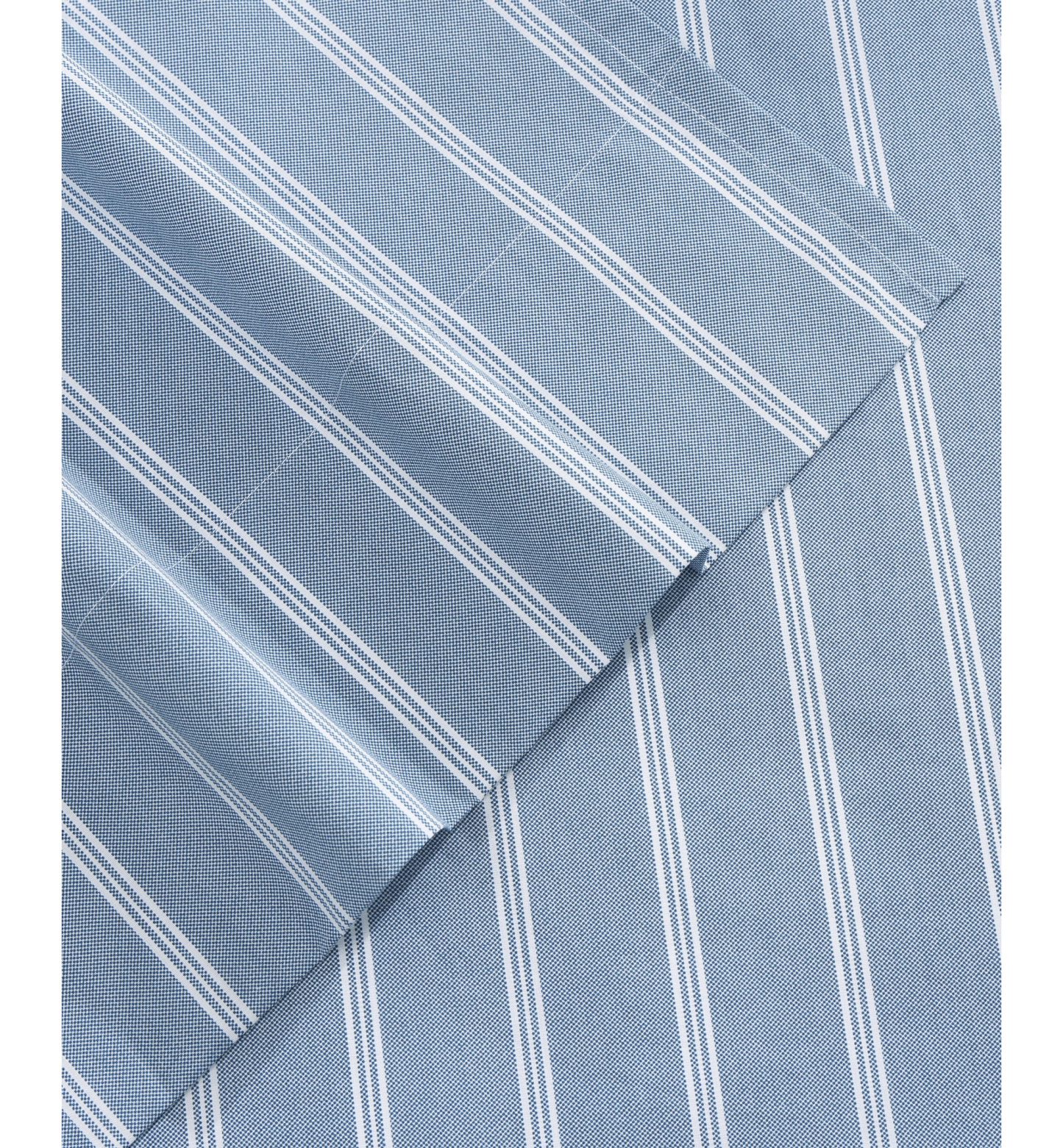Tommy Hilfiger Printed 200-Thread Count Cotton Percale Sheet Set - Effortless Stripe Blue