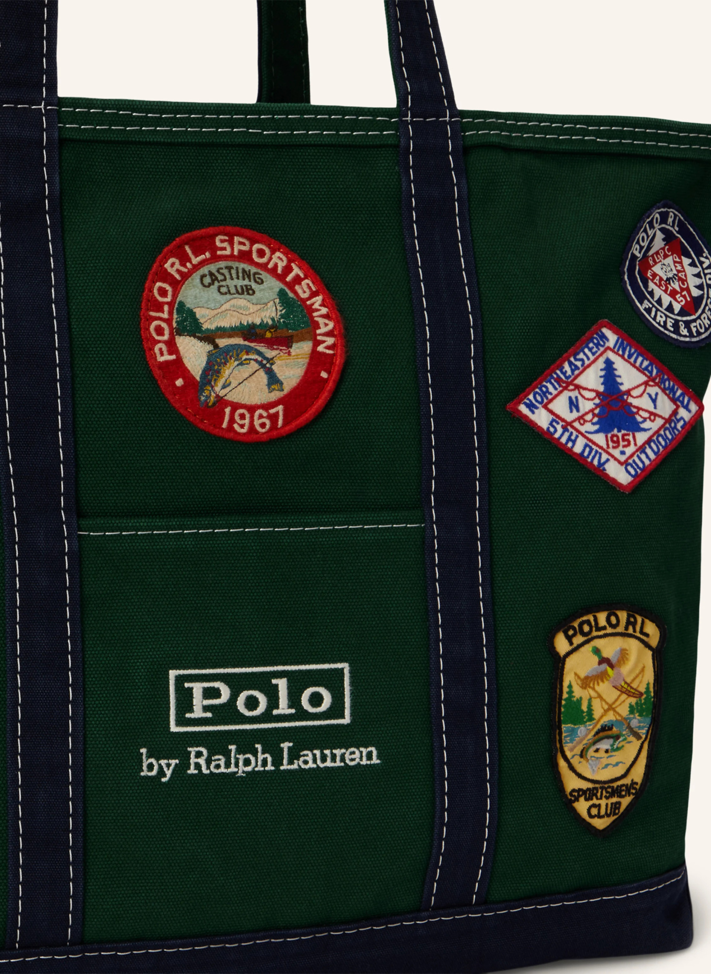POLO RALPH LAUREN Shopper – GRÜN / GELB / DUNKELBLAU