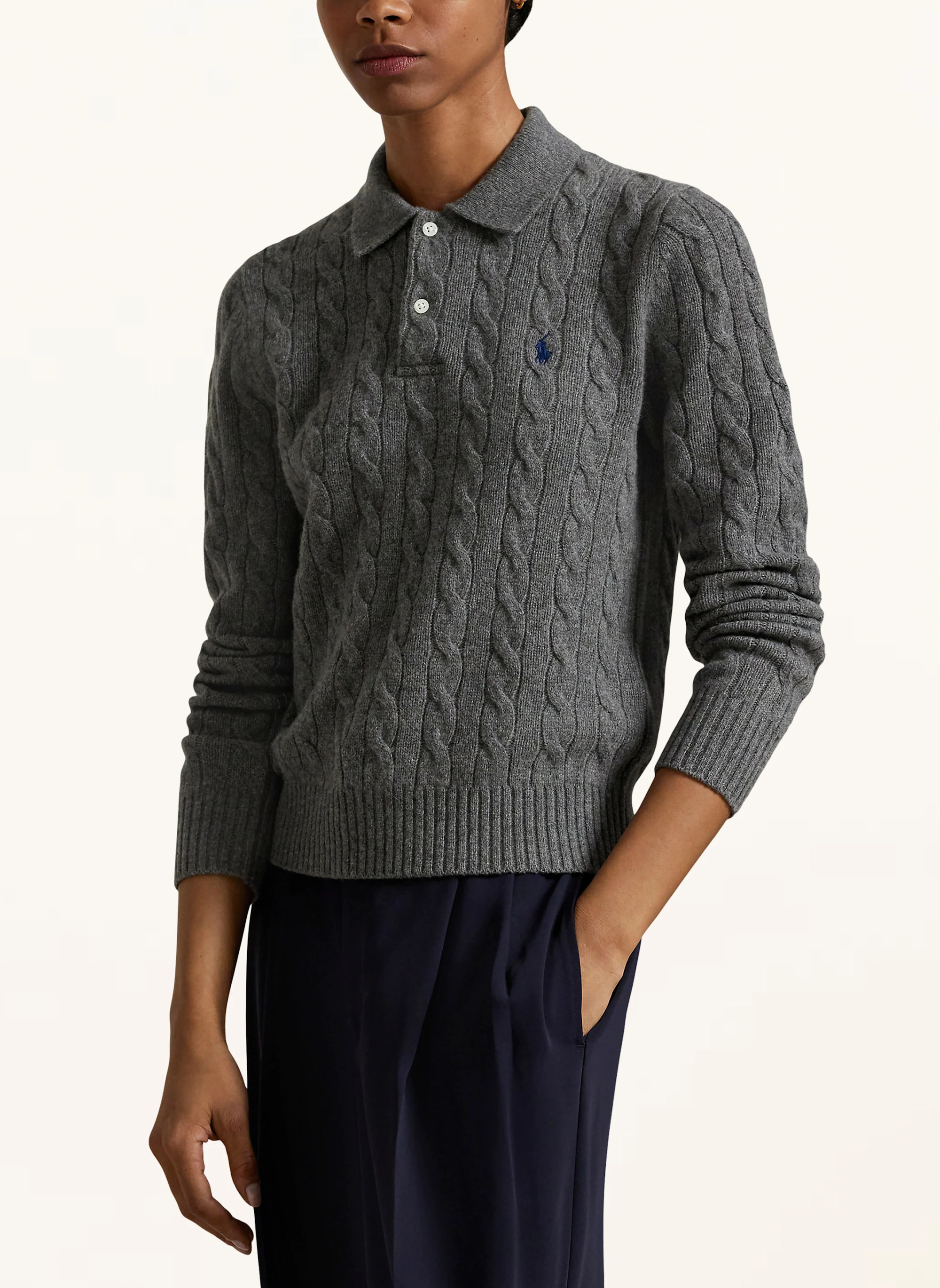 POLO RALPH LAUREN Strick-Poloshirt – GRAU