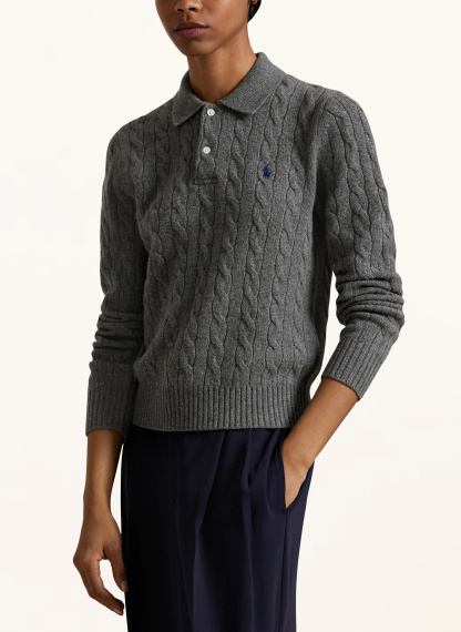 POLO RALPH LAUREN Strick-Poloshirt – GRAU