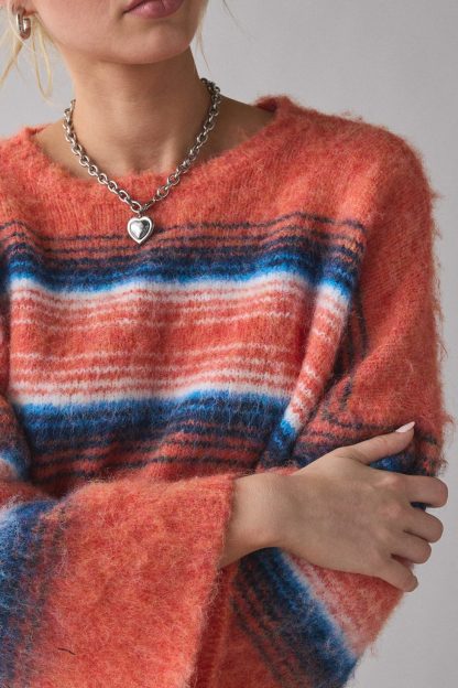 BDG Bailey Brushed Knit Oversized Pullover Sweater - Orange