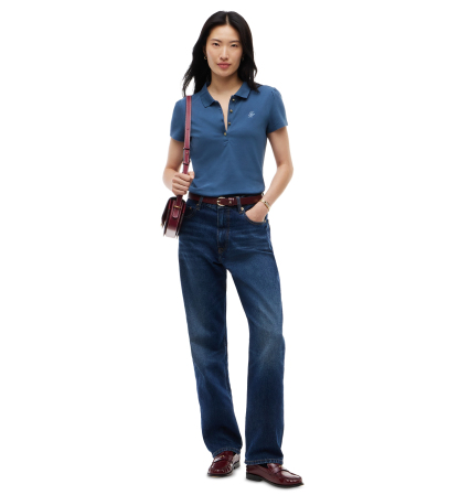 Tommy Hilfiger Women's Short-Sleeve Polo Shirt - Aegean Sea