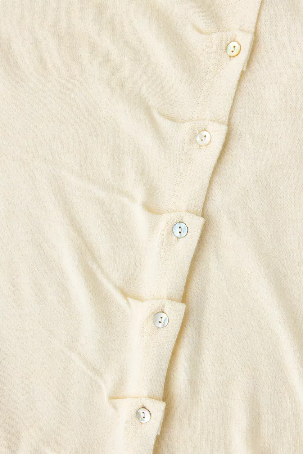 BDG Sutton Slanted Asymmetric Button Cardigan - Ivory