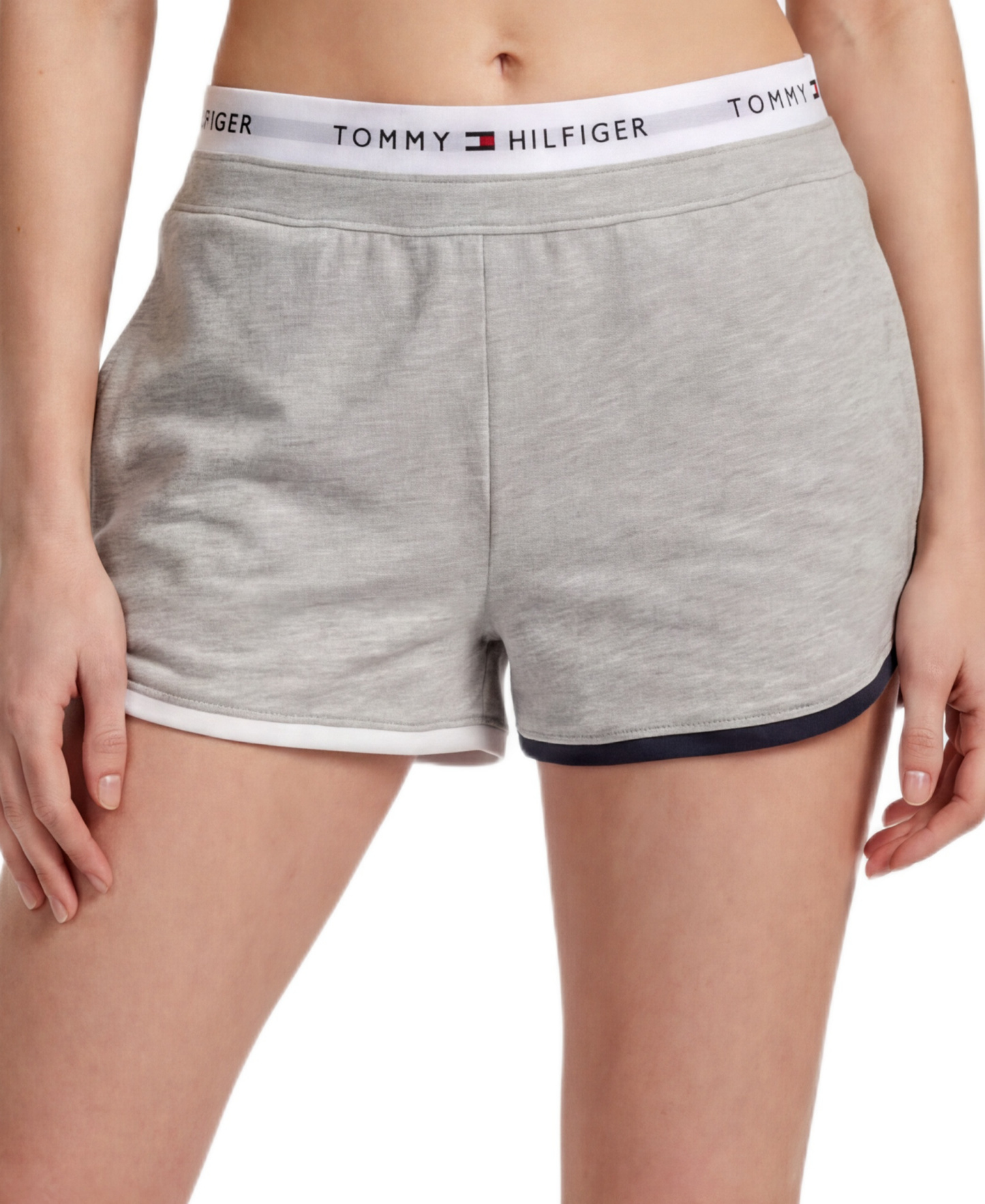 Tommy Hilfiger Women's Mid-Rise French Terry Boxer Shorts, 3" Inseam - Heather Grey
