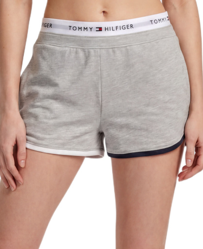 Tommy Hilfiger Women's Mid-Rise French Terry Boxer Shorts, 3" Inseam - Heather Grey