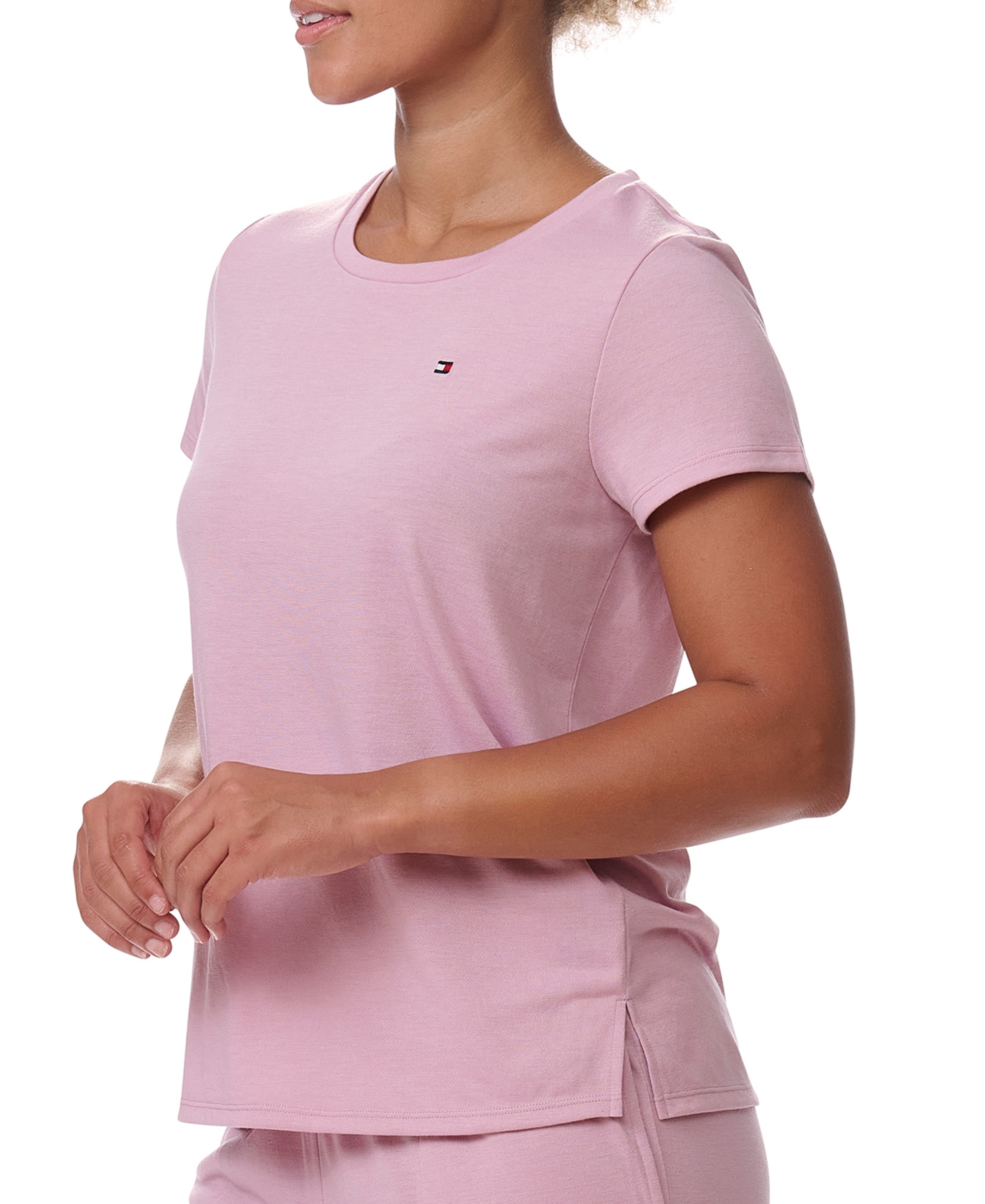 Tommy Hilfiger Women's Short-Sleeve Crewneck Sleep Tee - Breezy Orchid