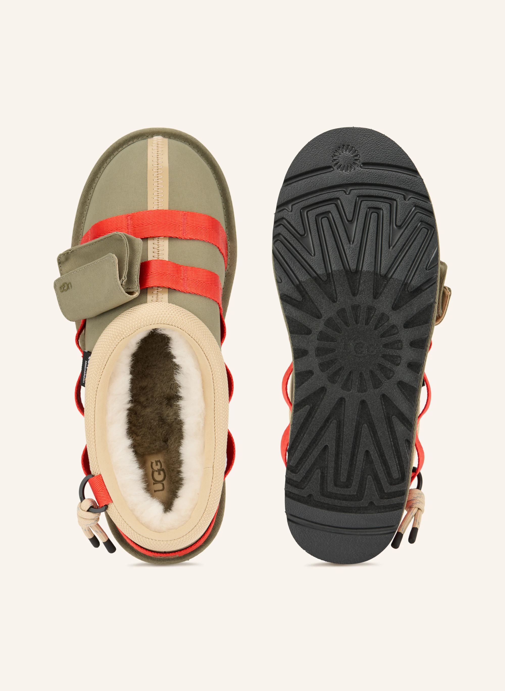 UGG Slipper TASMAN WILDWOOD – GRAU / HELLBRAUN / ROT