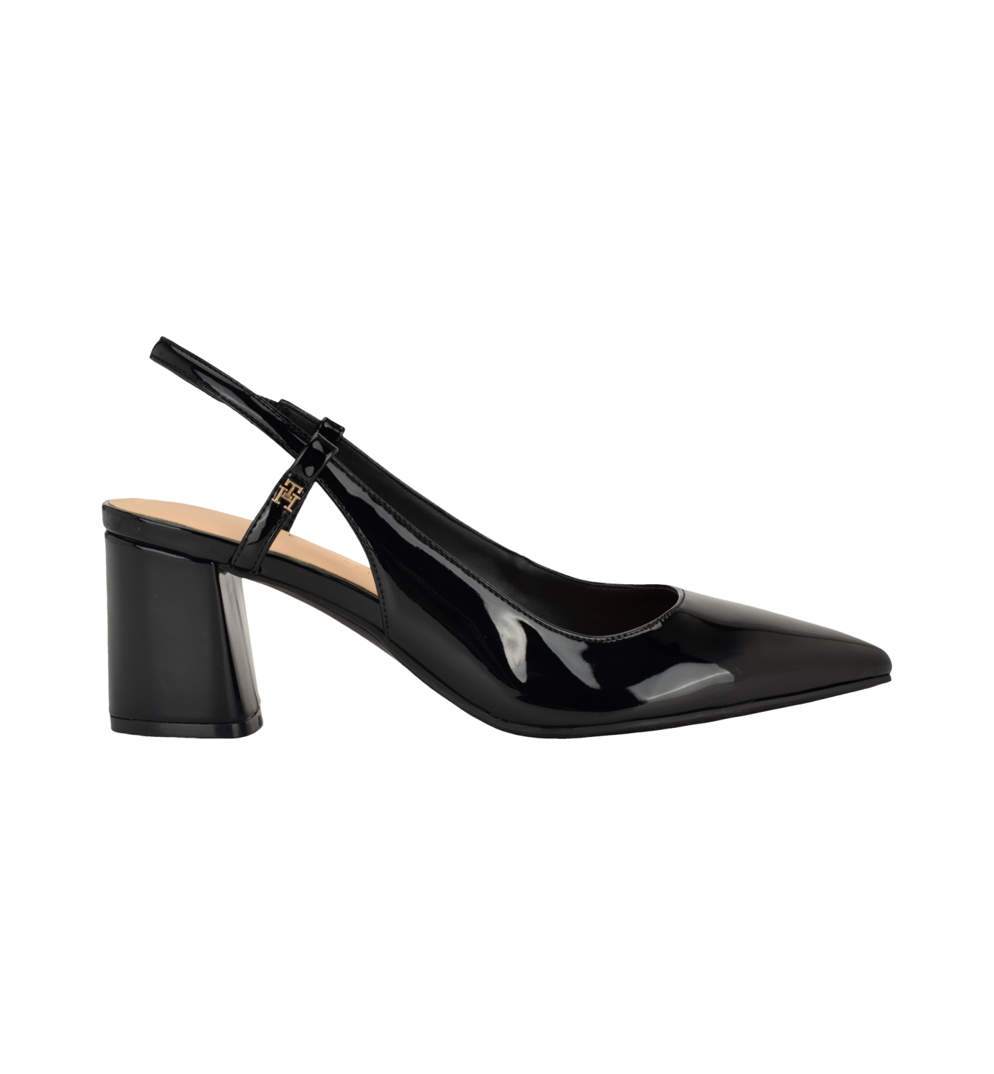 Tommy Hilfiger Women's Jezibee Block Heel Slingback Pumps - Black Patent