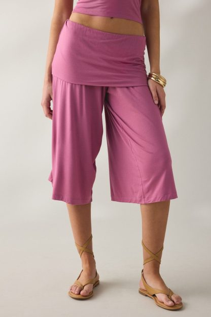 Out From Under Poolside Cool Jersey Knit Capri 2-Piece Set - Berry