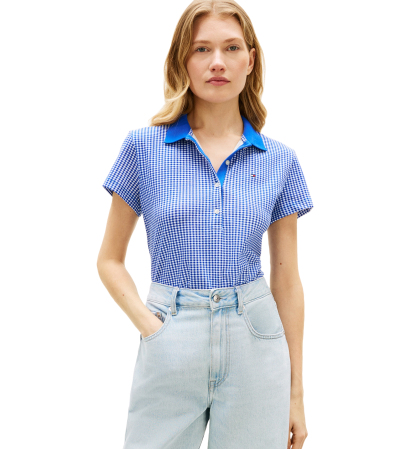 Tommy Hilfiger Women's Printed Short-Sleeve Polo Top - Handrawn Rope