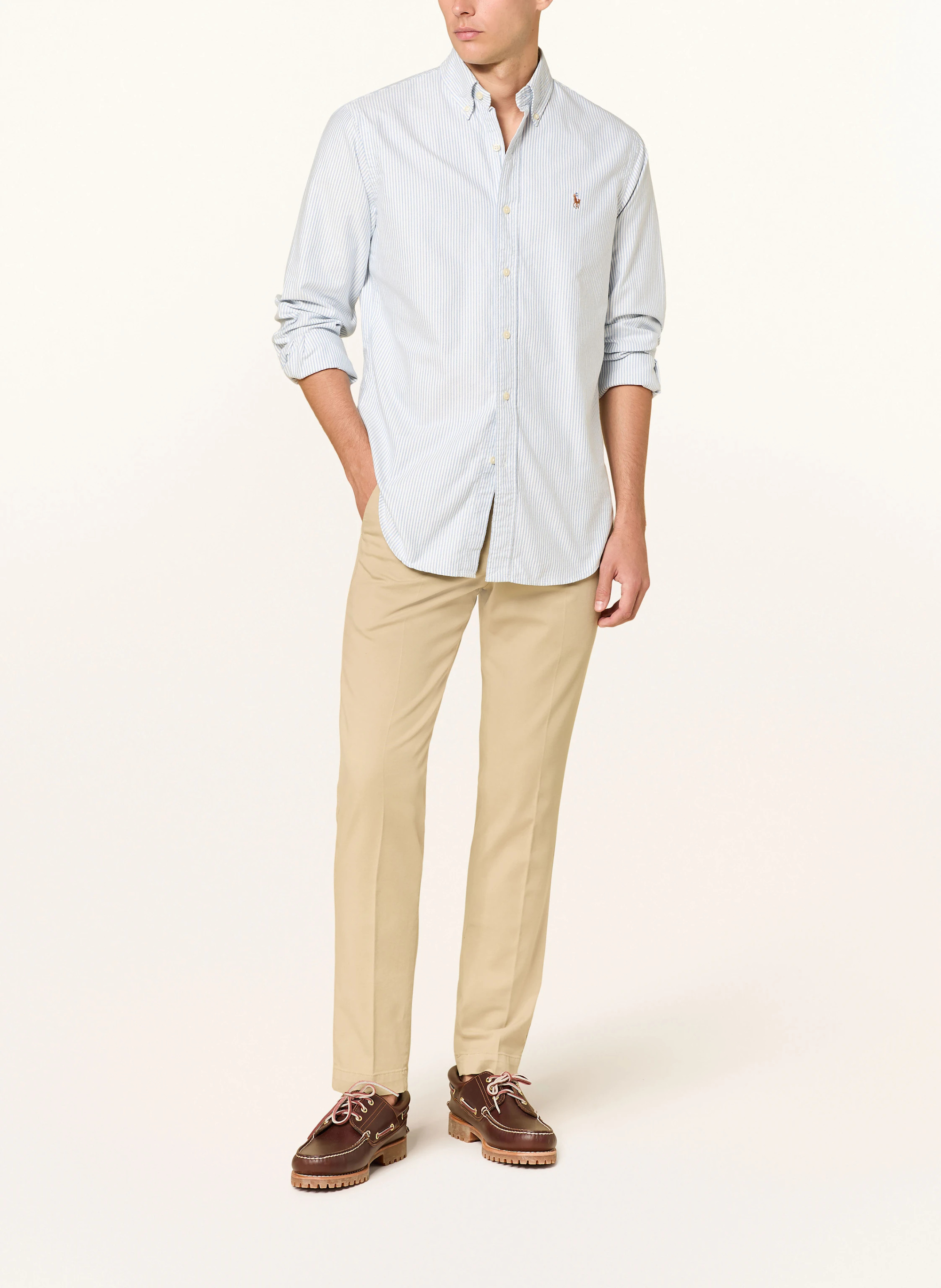 POLO RALPH LAUREN Hemd Custom Fit – WEISS / HELLBLAU