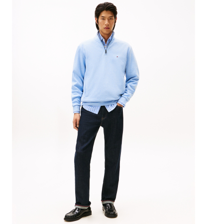 Tommy Hilfiger Men's Essential Intechno Knit Regular-Fit Quarter-Zip Sweatshirt - Vessel Blue Heather