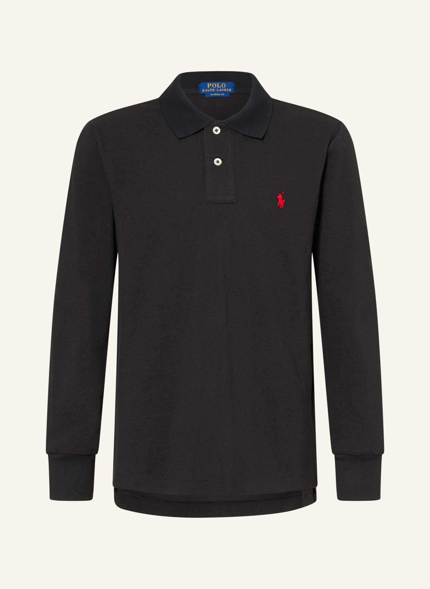 POLO RALPH LAUREN Piqué-Poloshirt – SCHWARZ / ROT