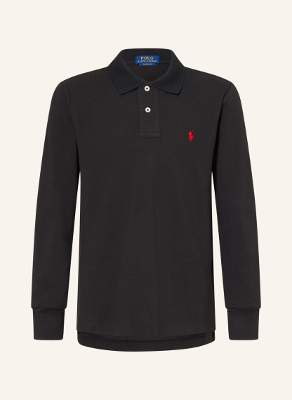 POLO RALPH LAUREN Piqué-Poloshirt – SCHWARZ / ROT