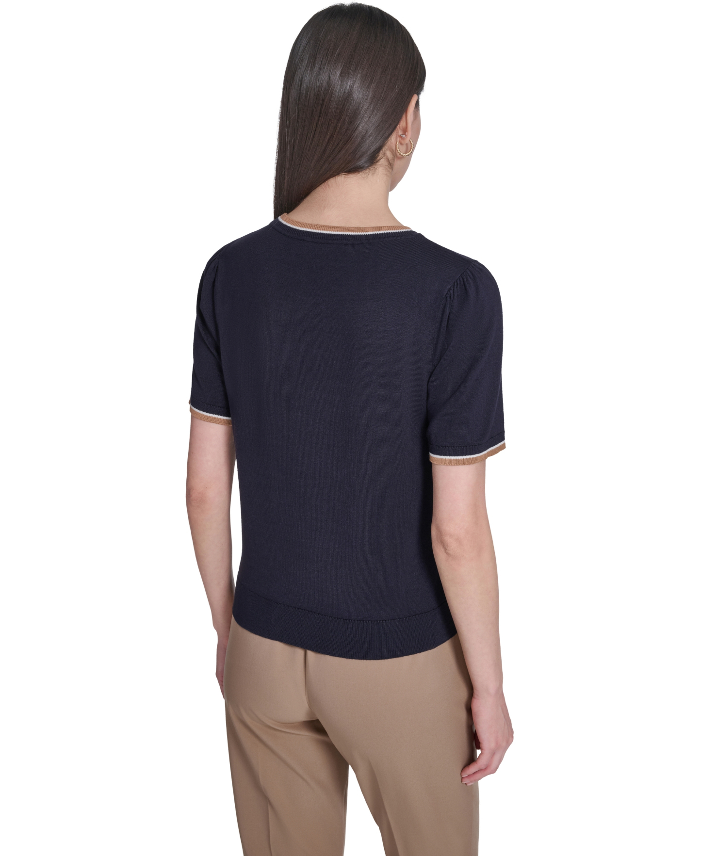 Tommy Hilfiger Women's Short-Sleeve Crewneck Sweater - Midnight Multi