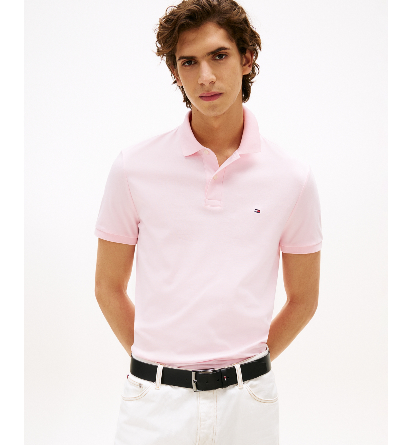 Tommy Hilfiger Men's Regular-Fit Smooth Touch Liquid Cotton Polo Shirts - Pink Lily