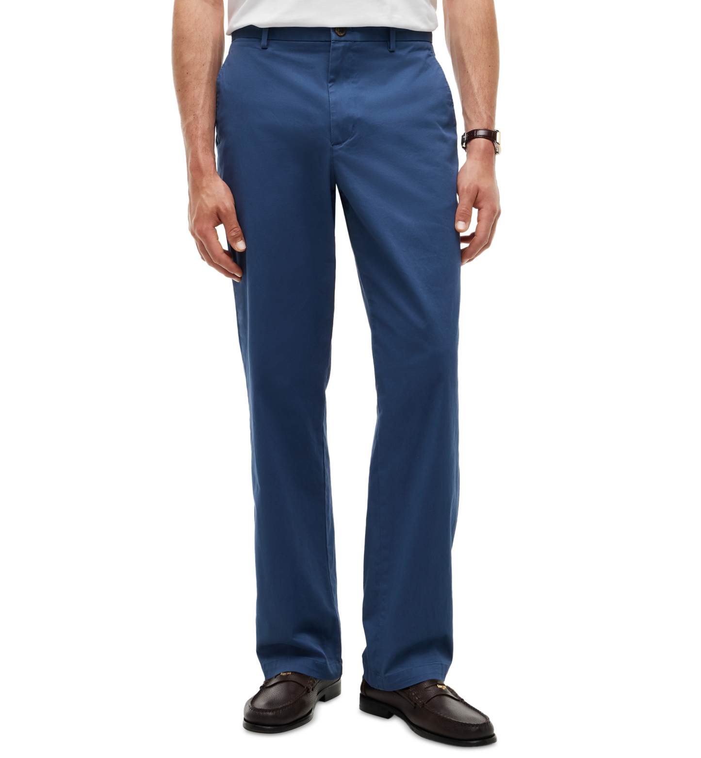 Tommy Hilfiger Men's Regular-Straight Fit Stretch Chino Pants - Aegean Sea