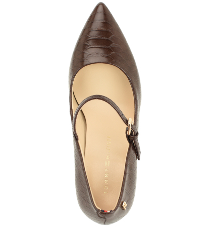 Tommy Hilfiger Women's Aveniz Mary Jane Block Heel Pump - Dark Brown Snake