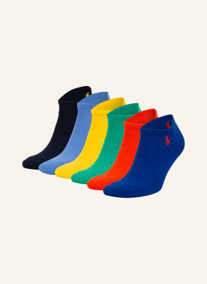 POLO RALPH LAUREN 6er-Pack Sneakersocken – 001 6PK NVY/BLU/TOM/GRN/SPHR/YLW