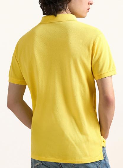 POLO RALPH LAUREN Piqué-Poloshirt Custom Slim Fit – GELB / HELLBLAU